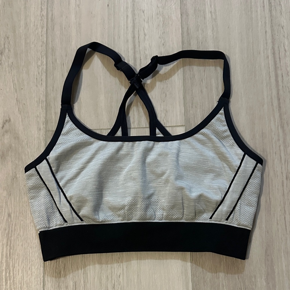 Women’s Under Armour Compression Black and Light Gray Sports Bra